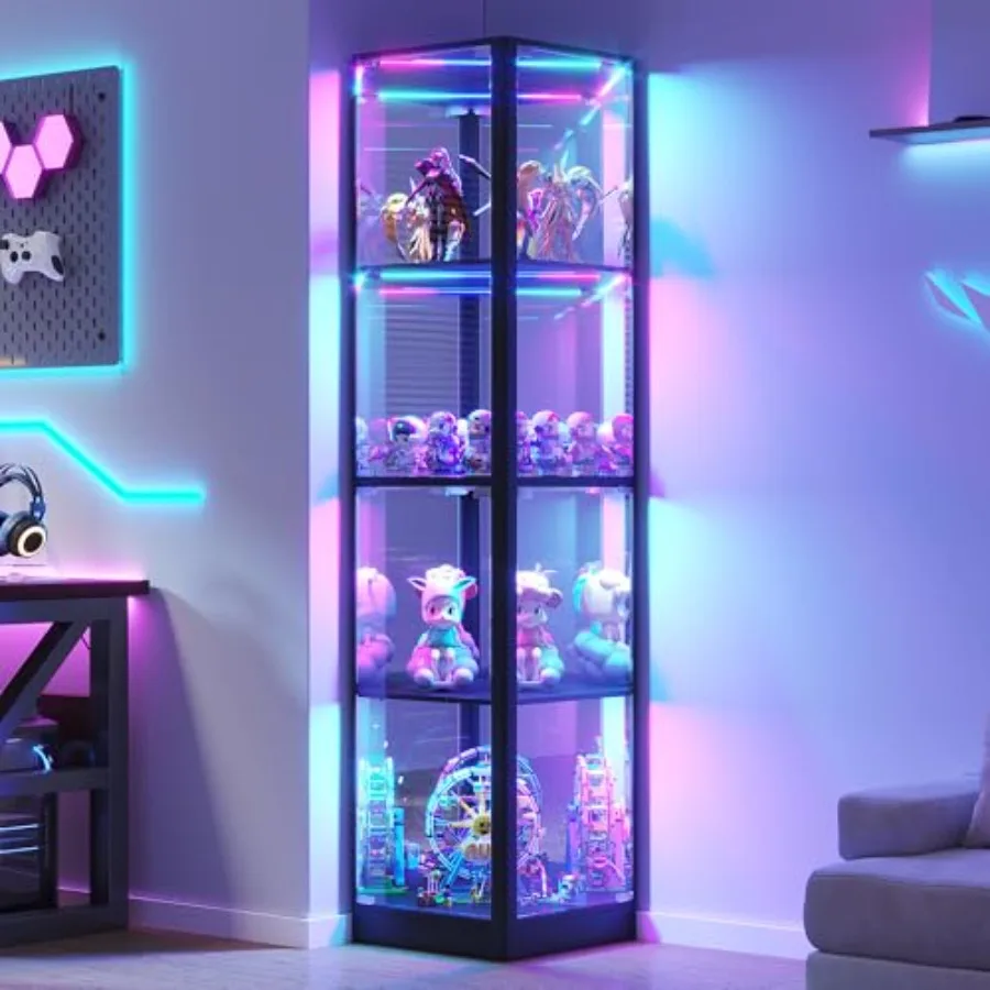 Glass Cabinet Display - Corner Display Cabinet for Living Room,