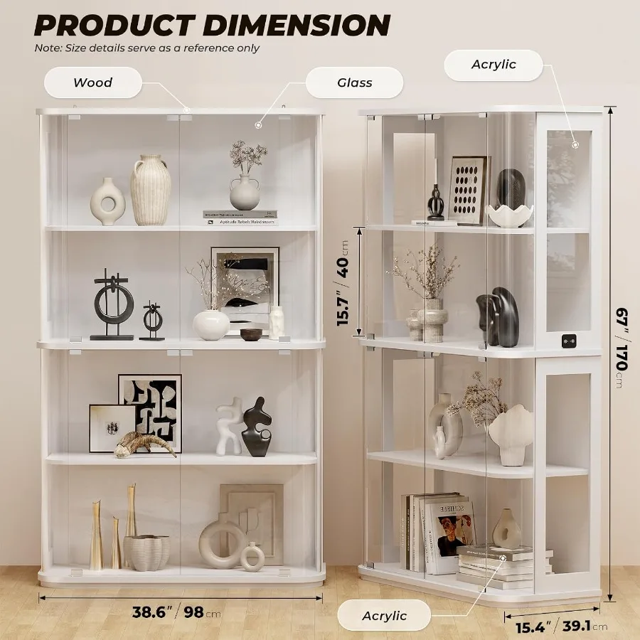 Rounded Display Cabinet with G - đánh giá và giá Glass Cabinet Display