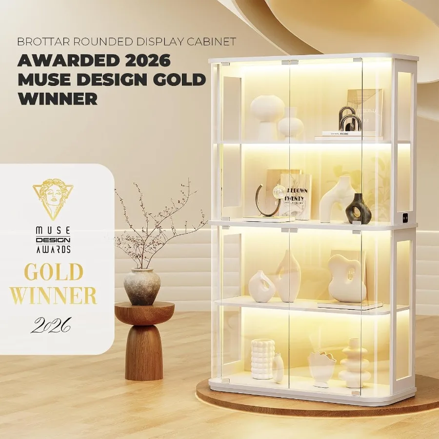 Rounded Display Cabinet with G - đánh giá và giá Glass Cabinet Display