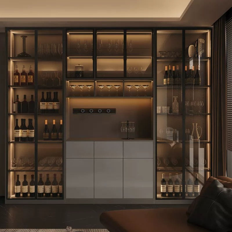 Light luxury Italian dining si - đánh giá và giá Glass Cabinet Display
