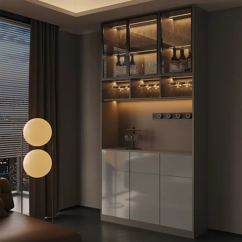Light luxury Italian dining si - đánh giá và giá Glass Cabinet Display