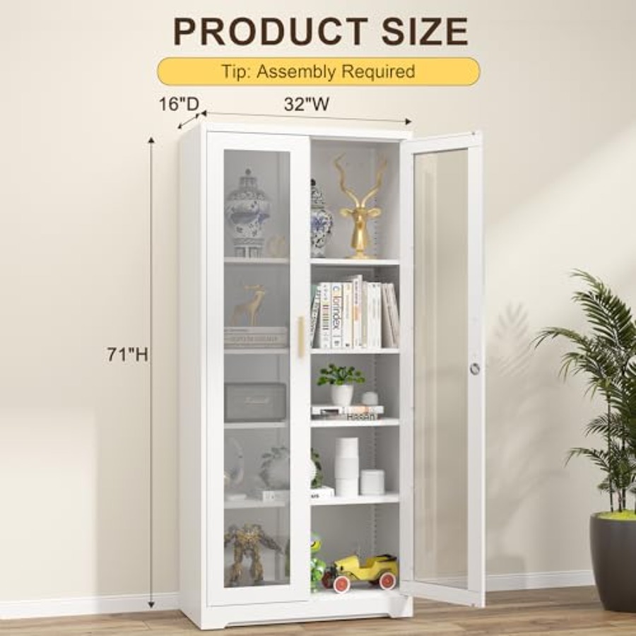 Home curio display cabinet wit - đánh giá và giá Glass Cabinet Display