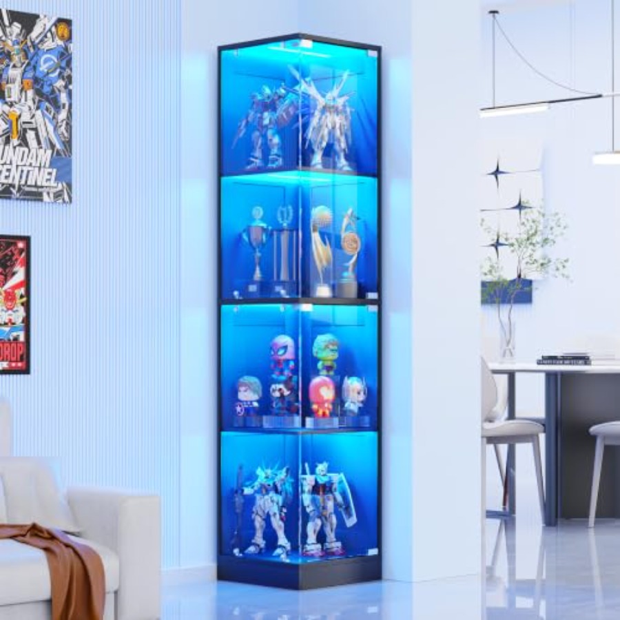 Corner display cabinet with gl - đánh giá và giá Glass Cabinet Display