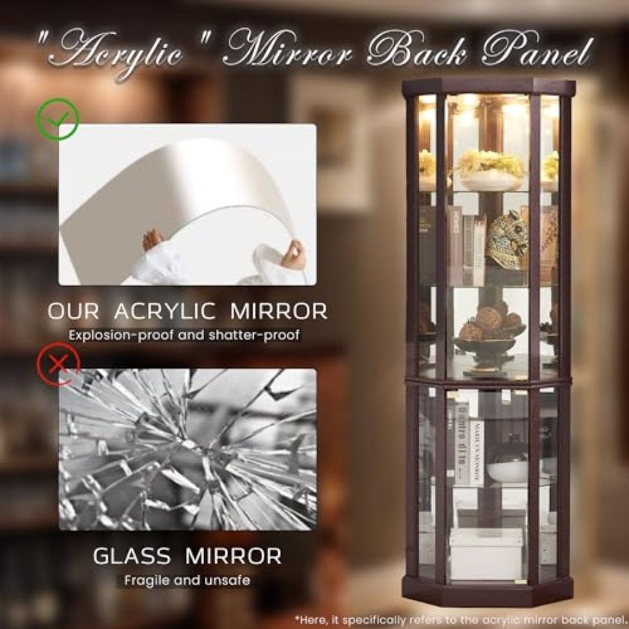 Corner curio cabinet for livin - đánh giá và giá Glass Cabinet Display