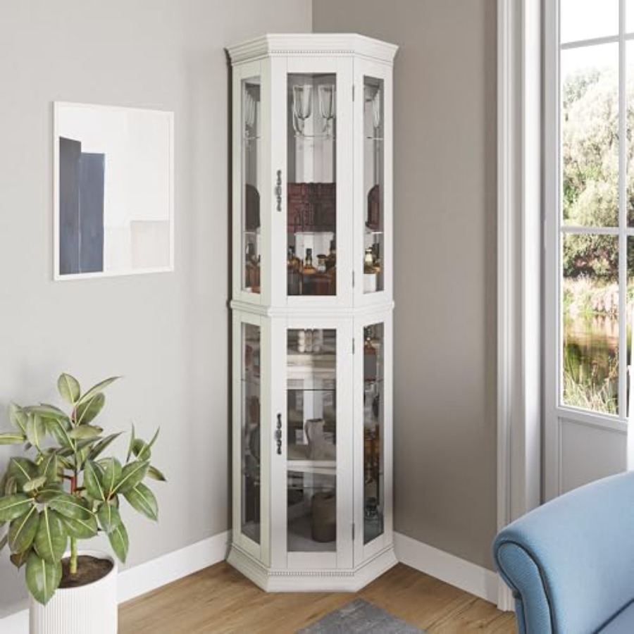 Lighted 3-side glass display c - đánh giá và giá Glass Cabinet Display