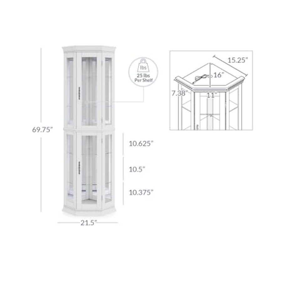 Lighted 3-side glass display c - đánh giá và giá Glass Cabinet Display