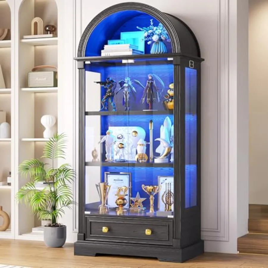 Curio Cabinet with Glass Doors - đánh giá và giá Glass Cabinet Display
