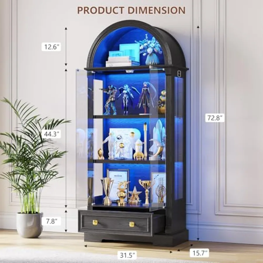 Curio Cabinet with Glass Doors - đánh giá và giá Glass Cabinet Display