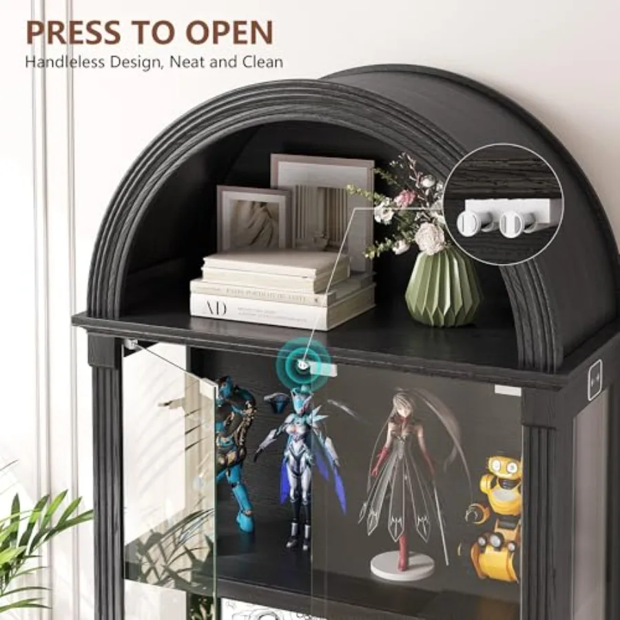 Curio Cabinet with Glass Doors - đánh giá và giá Glass Cabinet Display