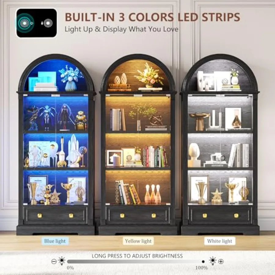 Curio Cabinet with Glass Doors - đánh giá và giá Glass Cabinet Display