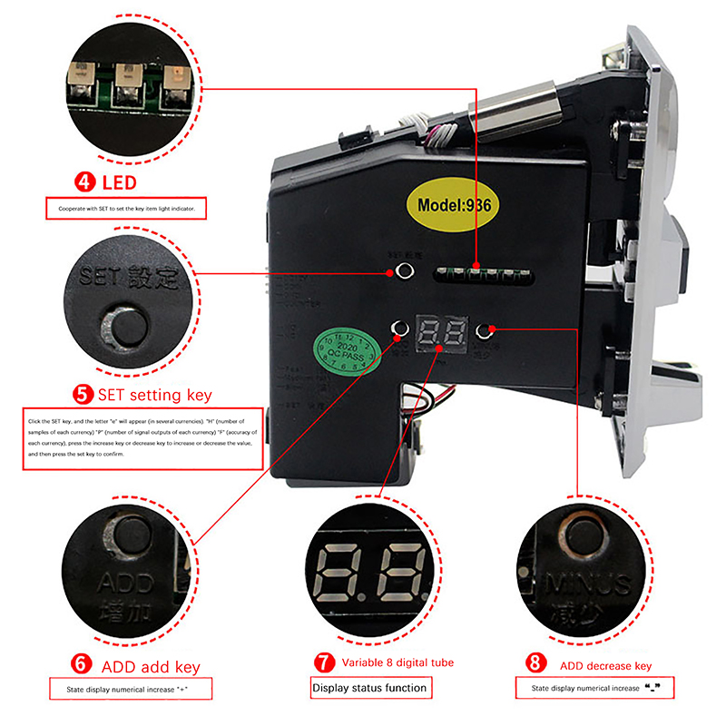 1Pc 616 Multi Coin Slot Accept - đánh giá và giá Arcade Game Vending Machine