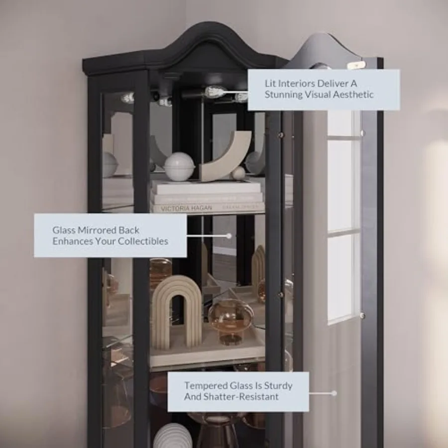 Lighted 3-side glass display c - đánh giá và giá Glass Cabinet Display