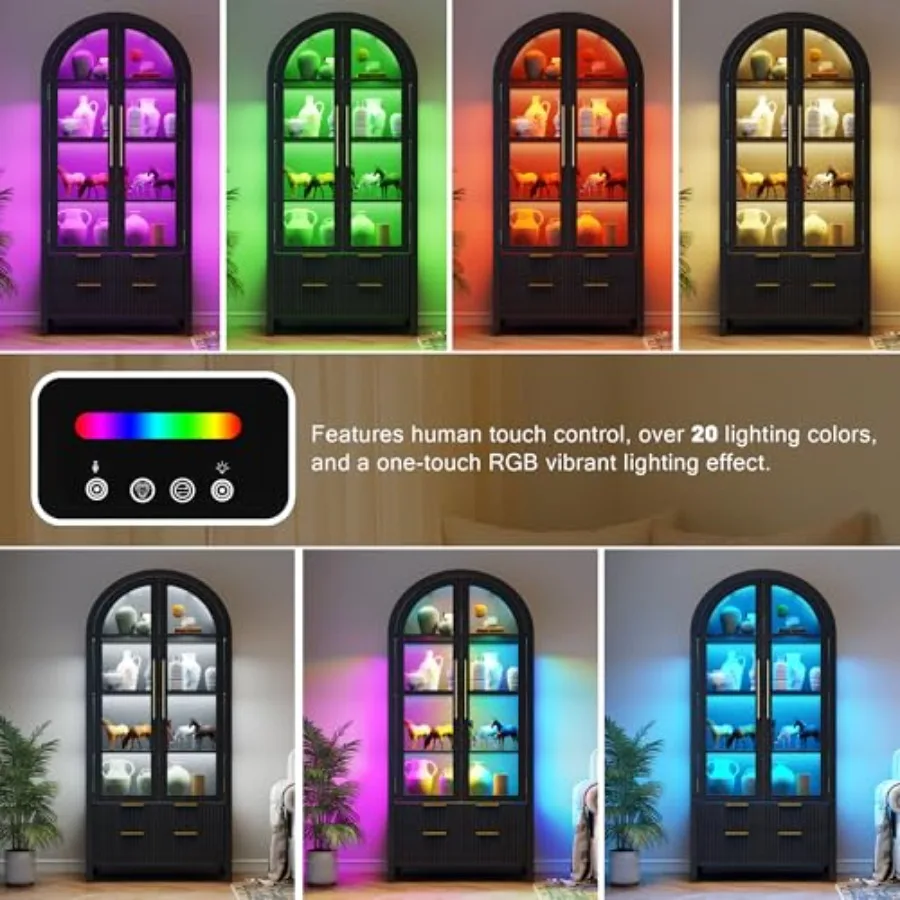 Arched curio cabinet with glas - đánh giá và giá Glass Cabinet Display