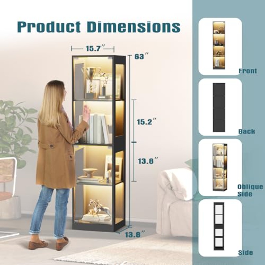 Glass display cabinet with LED - đánh giá và giá Glass Cabinet Display