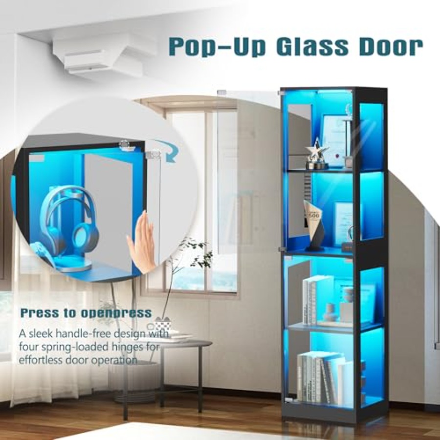 Glass display cabinet with LED - đánh giá và giá Glass Cabinet Display